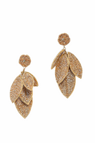 Golden Leaf Beaded Earrings