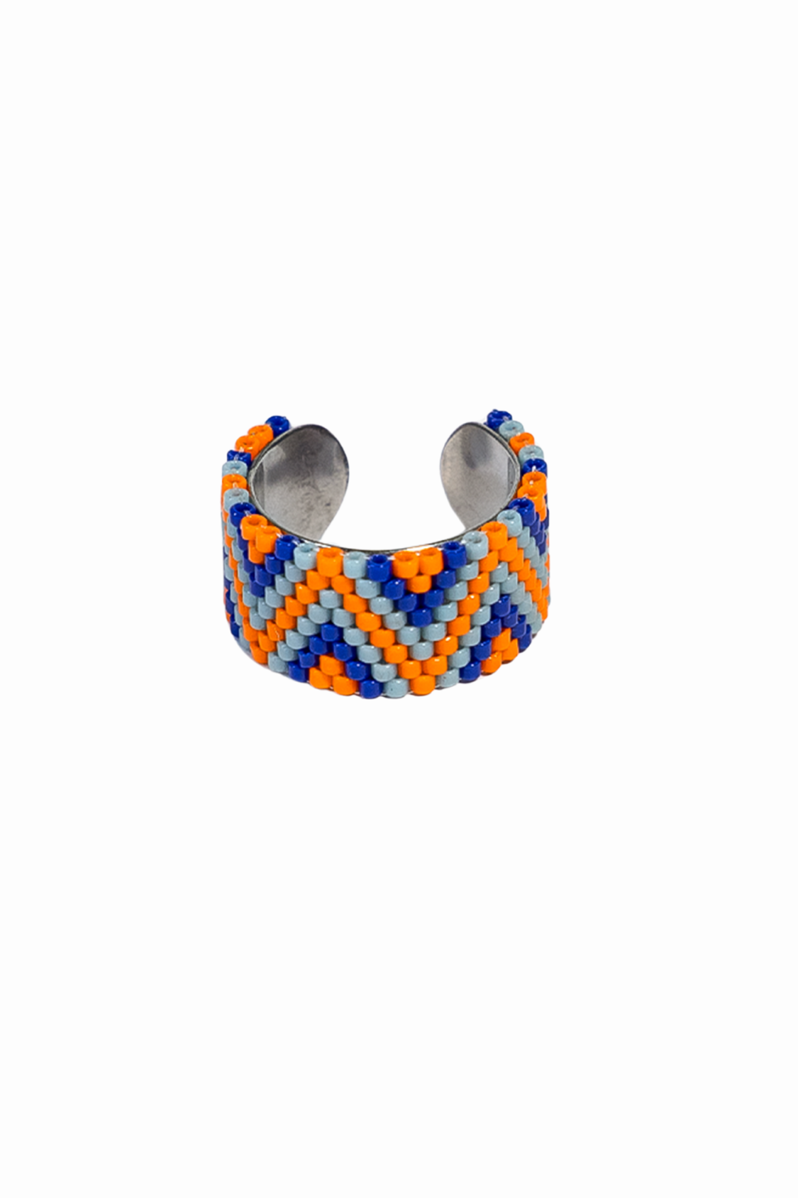 Twiggy Taakshi Zigzag Chevron Beaded Ring