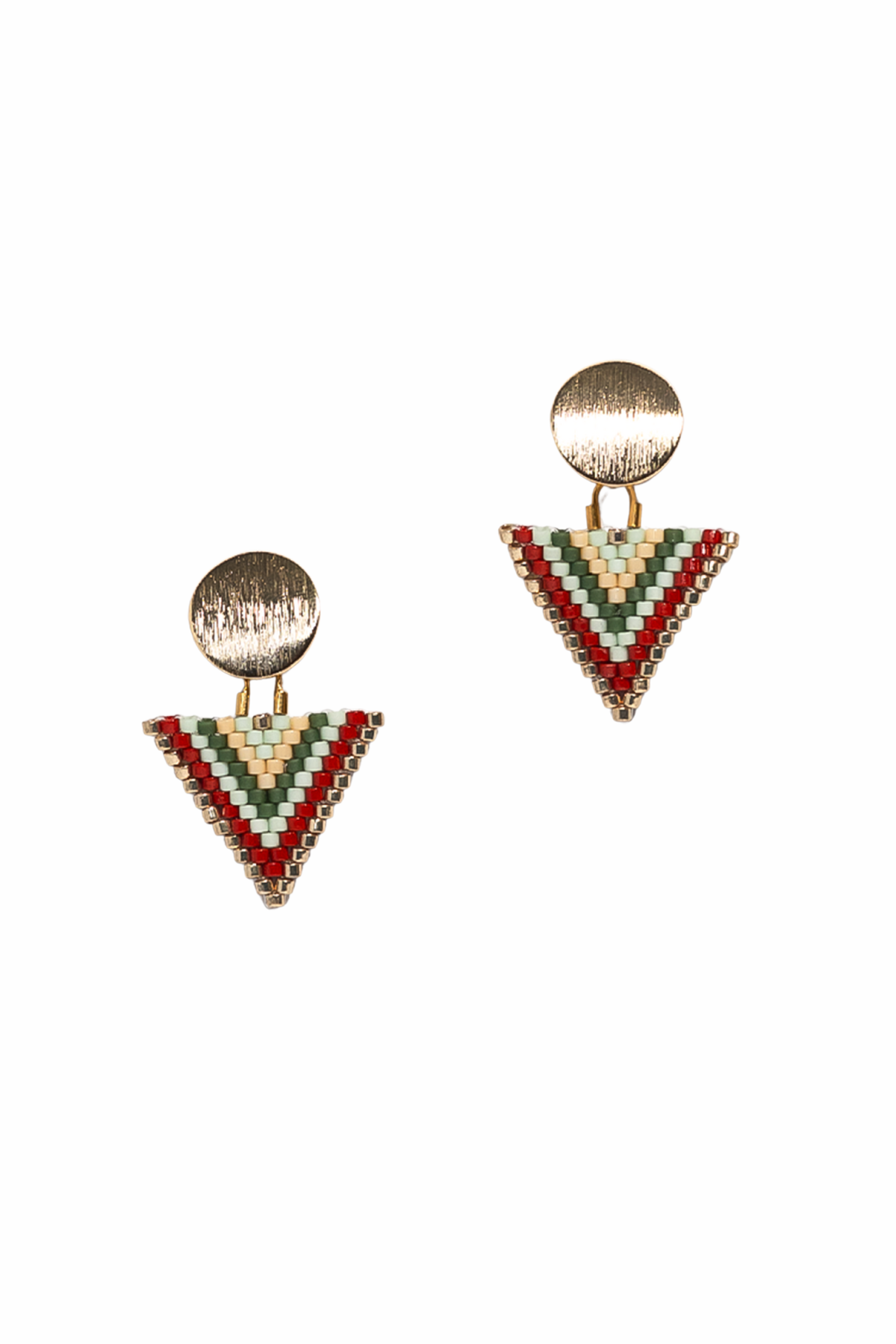 Rebecca Geometric Triangle Beaded Earrings