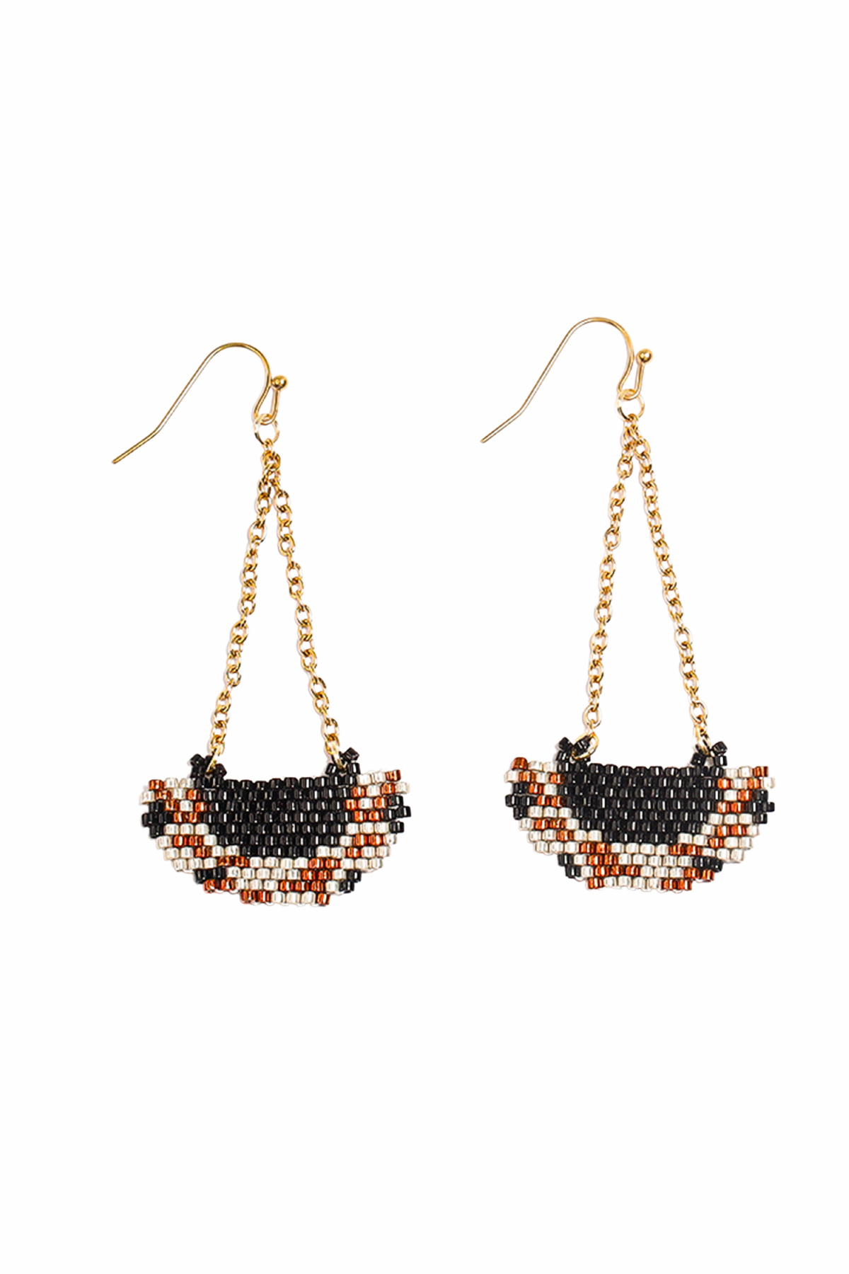 Gigi-Rum Semi-Circle Beaded Dangle Earrings